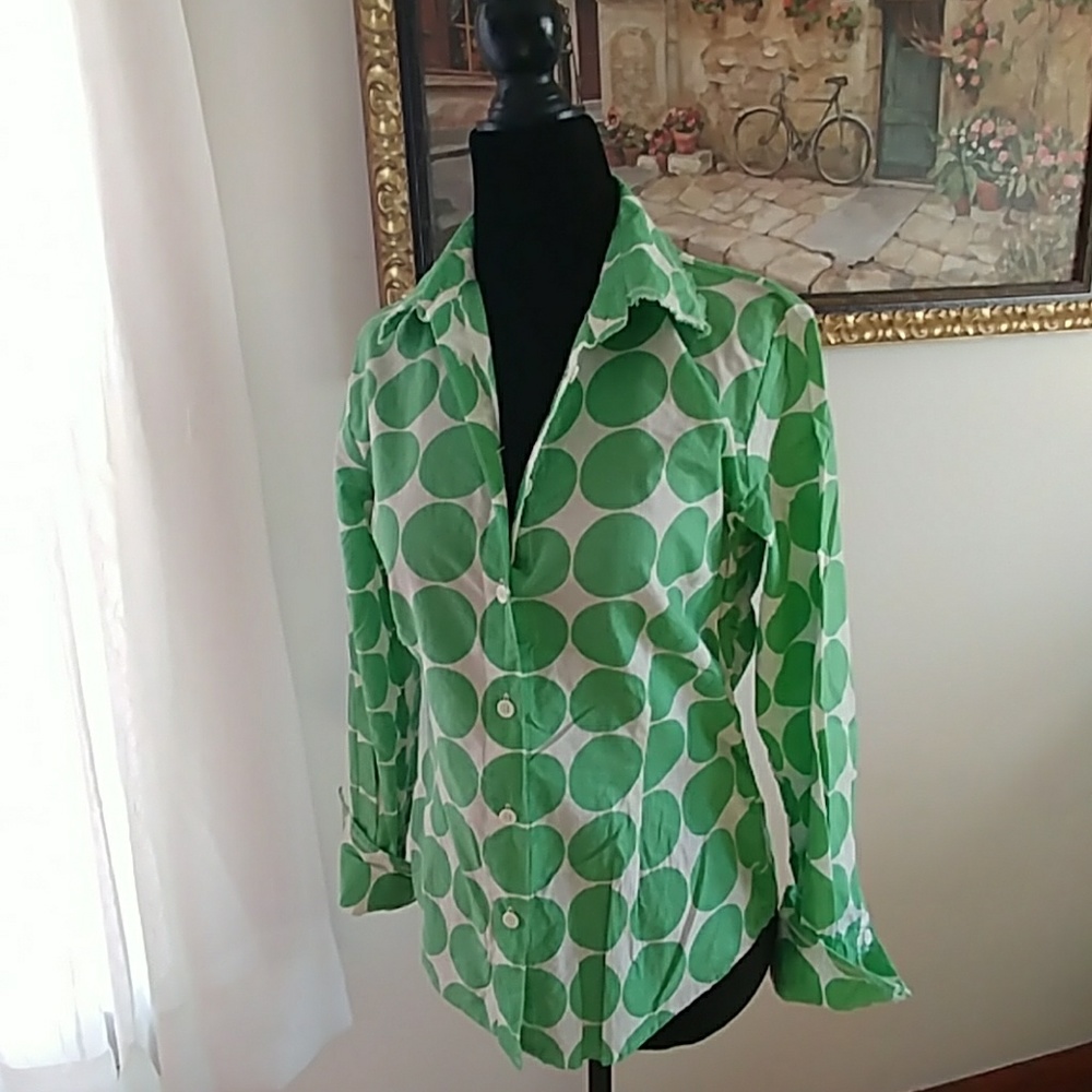 Boden polka dot button-down shirt size 10